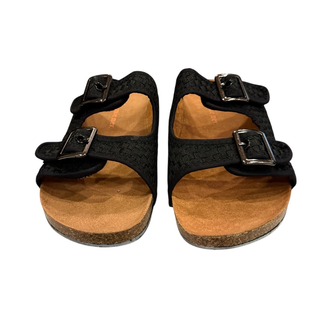 Bernie Mev Women’s Black Woven Adjustable Slip-On Sandals Sz 41